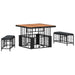 Set de masă pentru grădină cu pernă 3 pcs Negru și Gri - WALTI WALTI