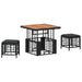 Set de masă pentru grădină cu pernă 3 pcs Negru și Gri - WALTI WALTI