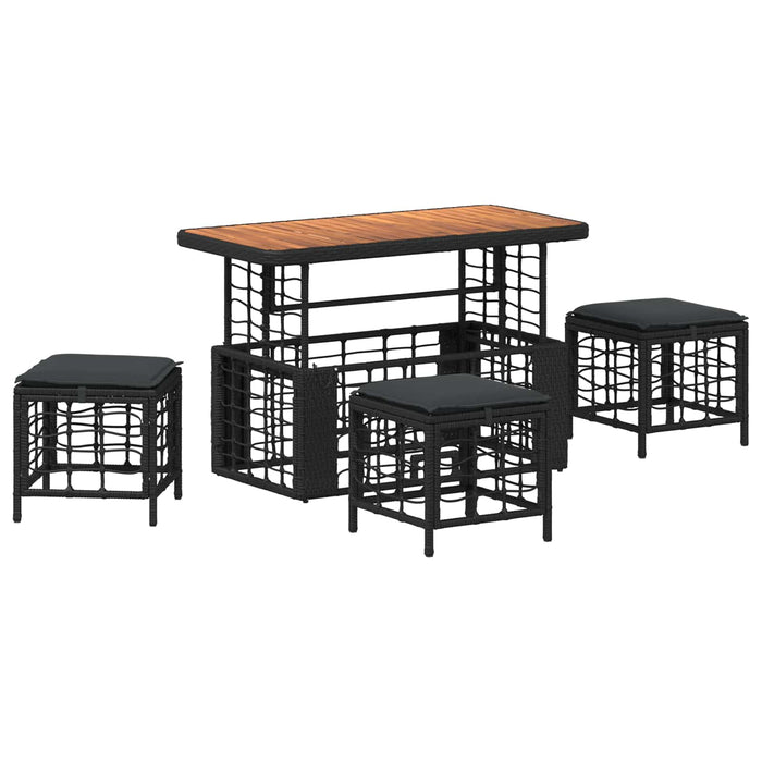 Set de masă pentru grădină cu pernă 4 pcs Negru și Gri - WALTI WALTI