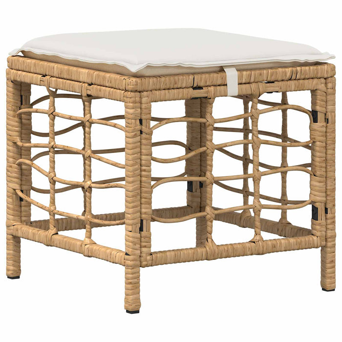 Set de masă pentru grădină cu pernă 4 pcs Natur și Alb - WALTI WALTI