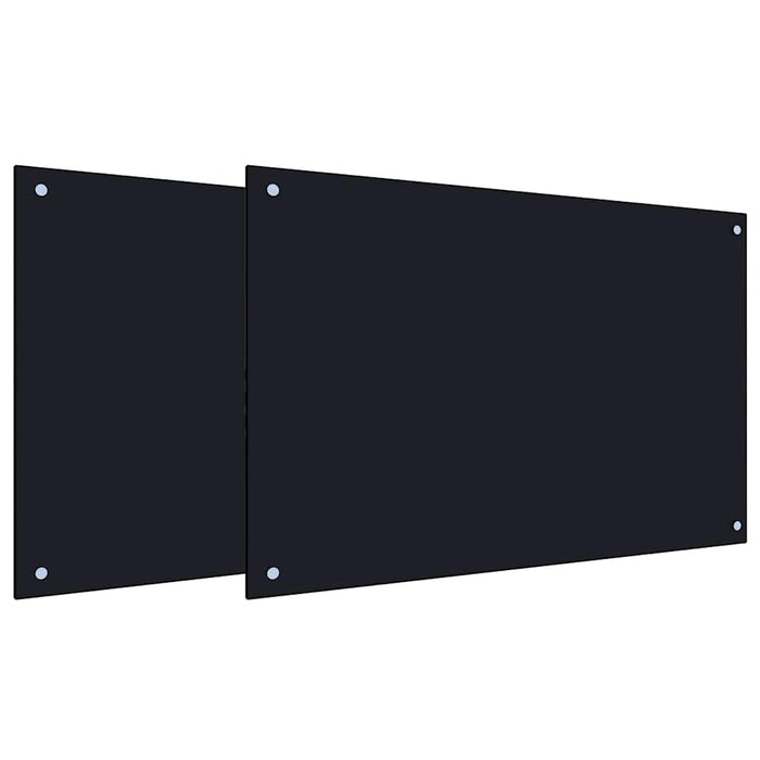 Spate de bucătărie 2 pcs Negru 90 x 60 cm sticlă securizată - WALTI WALTI
