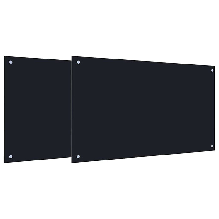 Spate de bucătărie 2 pcs Negru 100 x 60 cm sticlă securizată - WALTI WALTI
