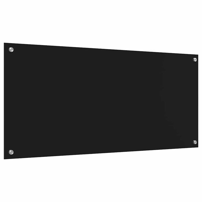 Panou de bucătărie 2 pcs Negru 110 x 50 cm sticlă securizată WALTI