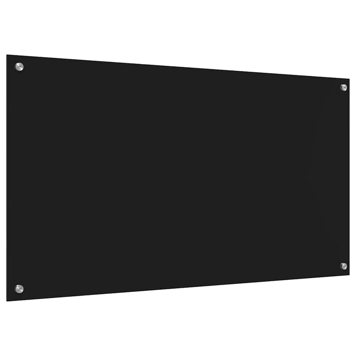 Panou de bucătărie 2 pcs Negru 110 x 60 cm sticlă securizată WALTI