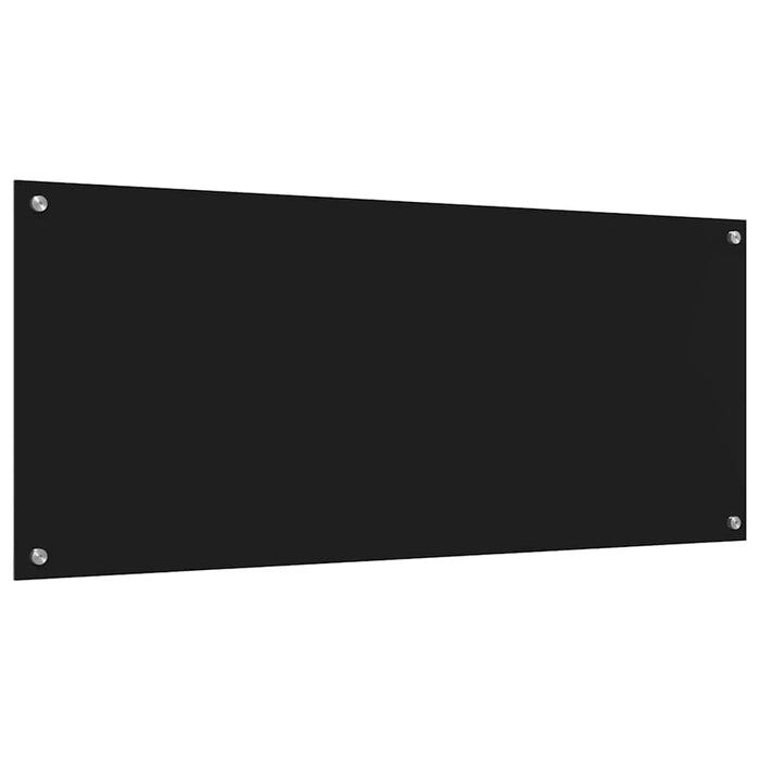 Panou de bucătărie 2 pcs Negru 120 x 50 cm sticlă securizată WALTI
