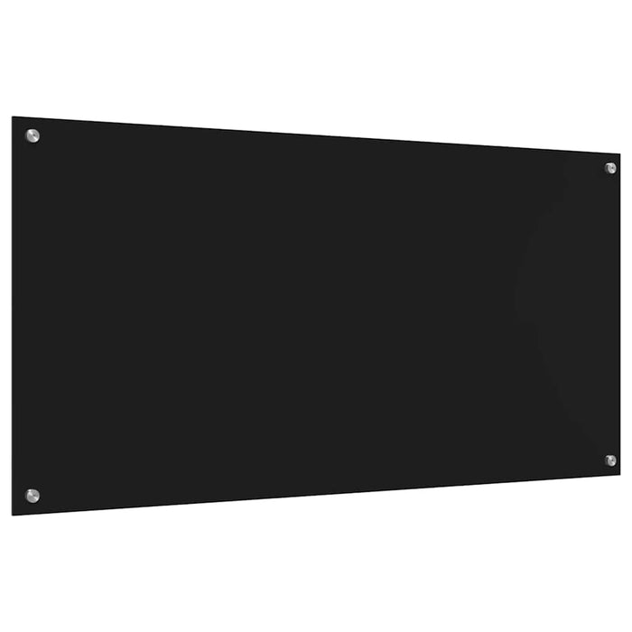 Panou de bucătărie 2 pcs Negru 120 x 60 cm sticlă securizată WALTI