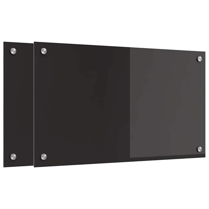 Spate de bucătărie 2 pcs Negru 70 x 40 cm sticlă securizată - WALTI WALTI