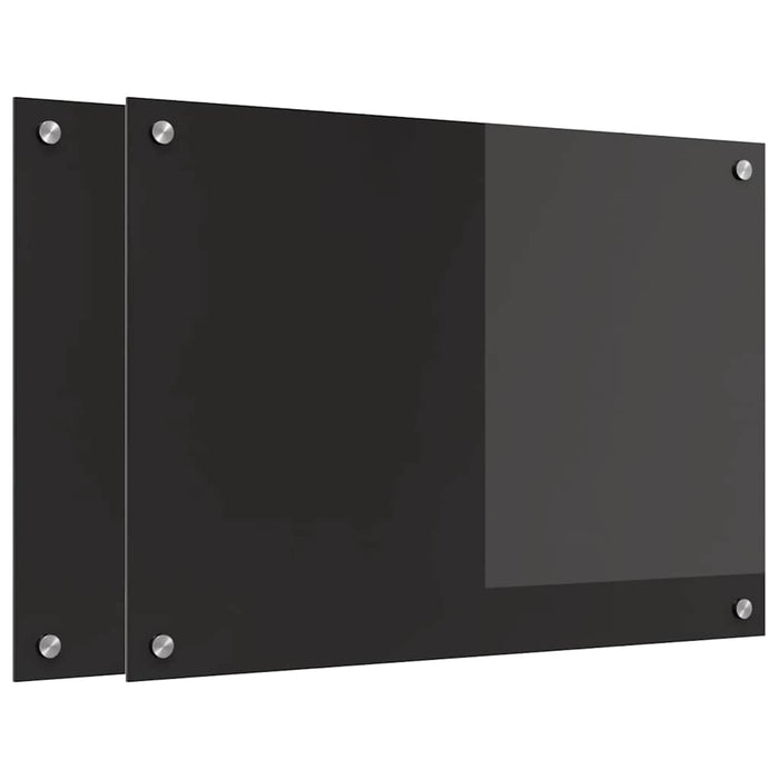 Spate de bucătărie 2 pcs Negru 70 x 50 cm sticlă securizată - WALTI WALTI