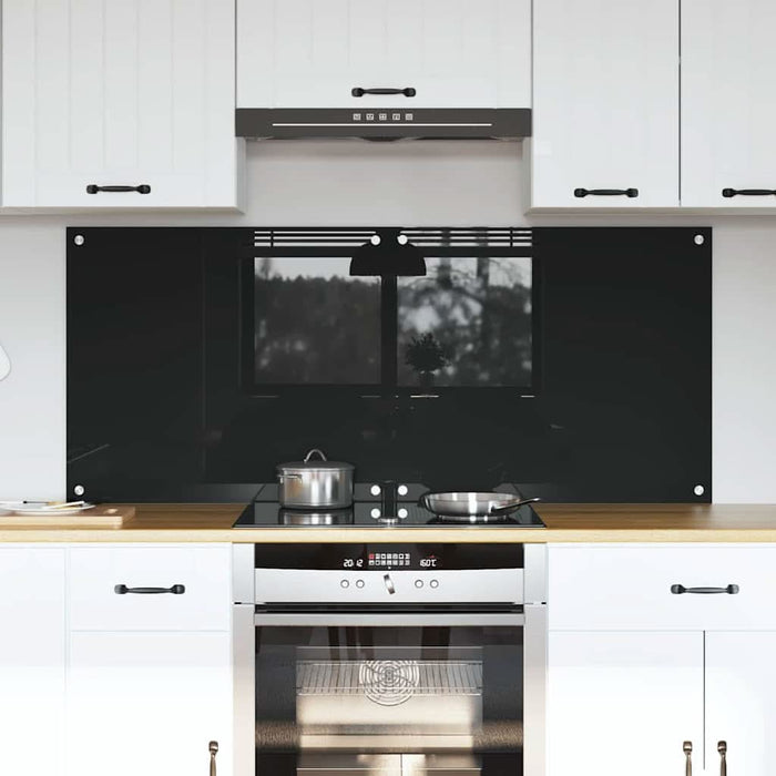 Spate de bucătărie 2 pcs Negru 70 x 60 cm sticlă securizată - WALTI WALTI