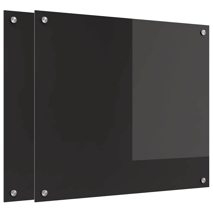 Spate de bucătărie 2 pcs Negru 70 x 60 cm sticlă securizată - WALTI WALTI