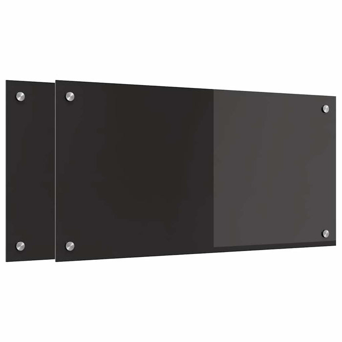 Spate de bucătărie 2 pcs Negru 80 x 40 cm sticlă securizată - WALTI WALTI