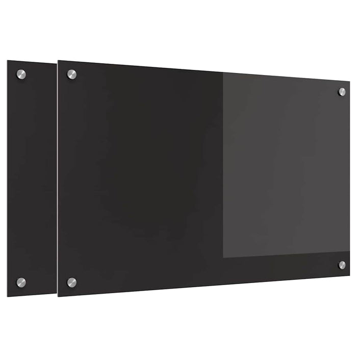 Spate de bucătărie 2 pcs Negru 80 x 50 cm sticlă securizată - WALTI WALTI
