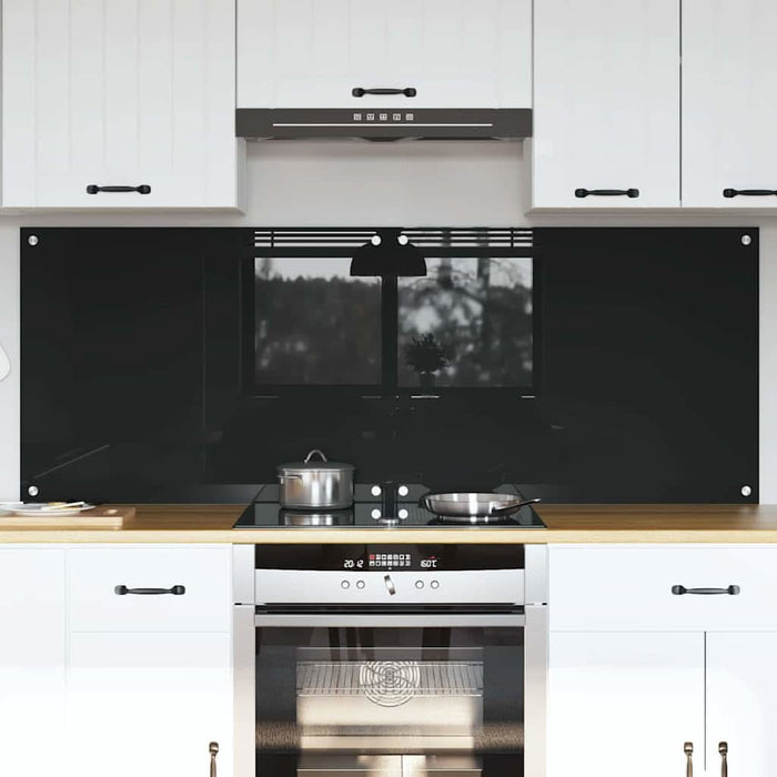 Spate de bucătărie 2 pcs Negru 80 x 60 cm sticlă securizată - WALTI WALTI