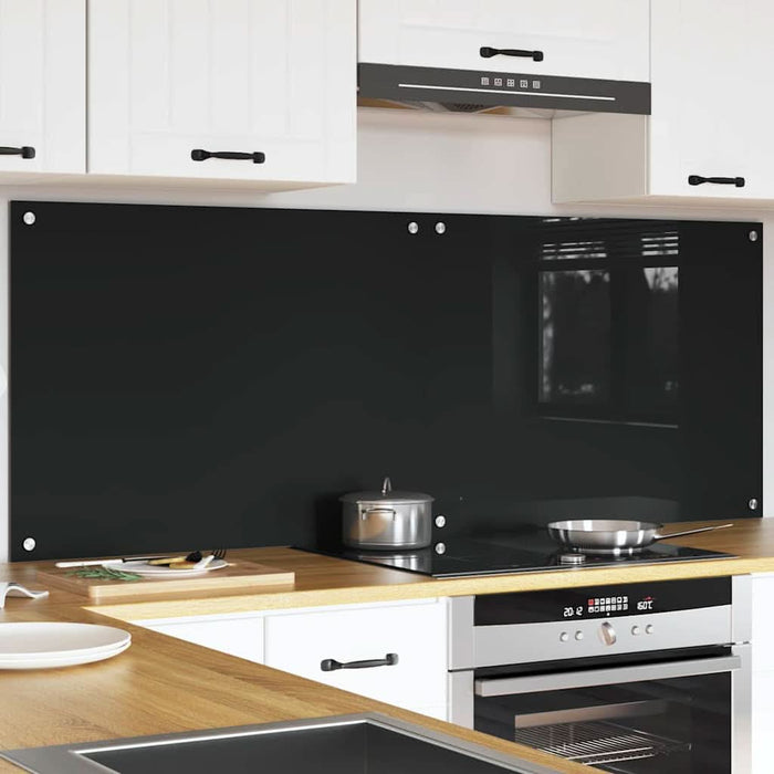 Spate de bucătărie 2 pcs Negru 80 x 60 cm sticlă securizată - WALTI WALTI