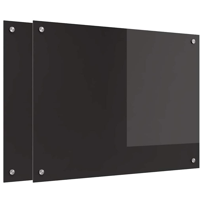 Spate de bucătărie 2 pcs Negru 80 x 60 cm sticlă securizată - WALTI WALTI
