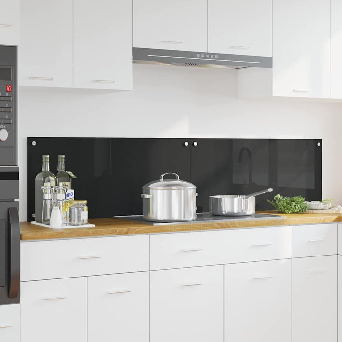 Spate de bucătărie 2 pcs Negru 90 x 40 cm sticlă securizată - WALTI WALTI