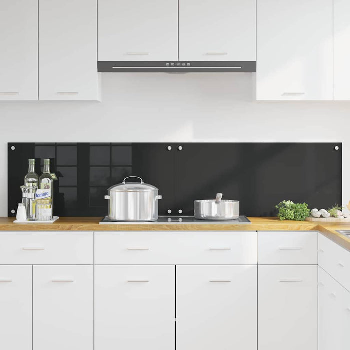 Spate de bucătărie 2 pcs Negru 90 x 40 cm sticlă securizată - WALTI WALTI