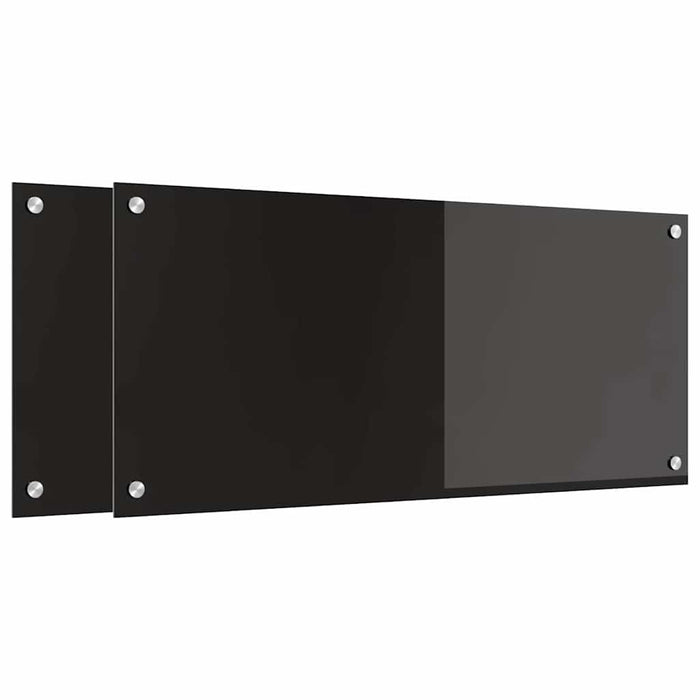 Spate de bucătărie 2 pcs Negru 90 x 40 cm sticlă securizată - WALTI WALTI