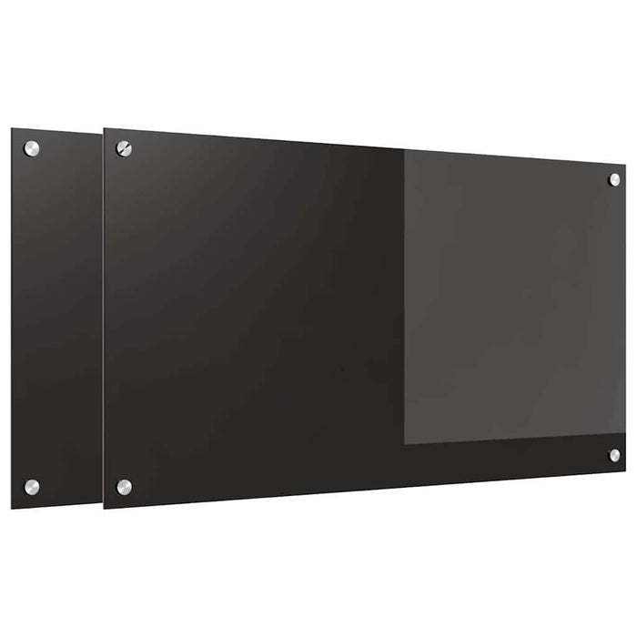 Spate de bucătărie 2 pcs Negru 90 x 50 cm sticlă securizată - WALTI WALTI