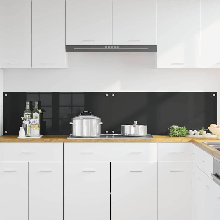 Spate de bucătărie 2 pcs Negru 100 x 40 cm sticlă securizată - WALTI WALTI