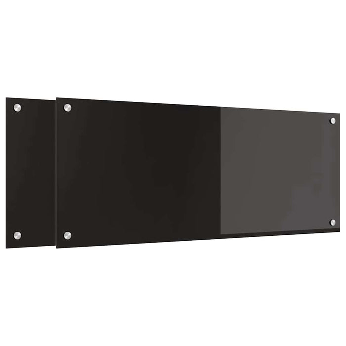 Spate de bucătărie 2 pcs Negru 100 x 40 cm sticlă securizată - WALTI WALTI