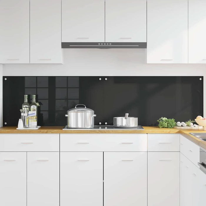 Spate de bucătărie 2 pcs Negru 100 x 50 cm sticlă securizată - WALTI WALTI
