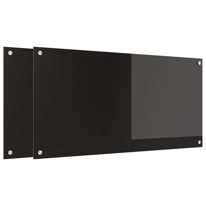 Spate de bucătărie 2 pcs Negru 100 x 50 cm sticlă securizată - WALTI WALTI