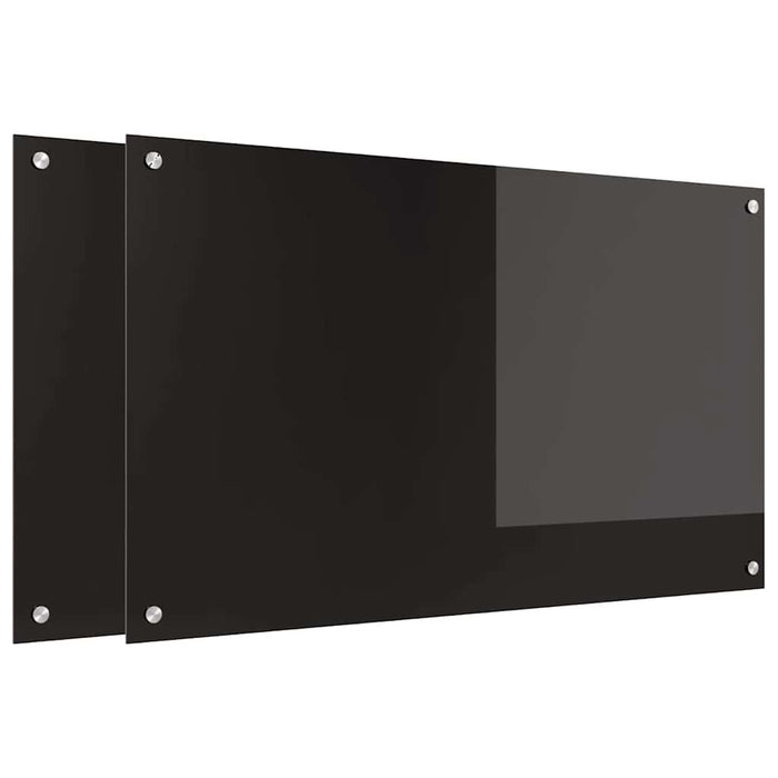 Spate de bucătărie 2 pcs Negru 100 x 60 cm sticlă securizată - WALTI WALTI