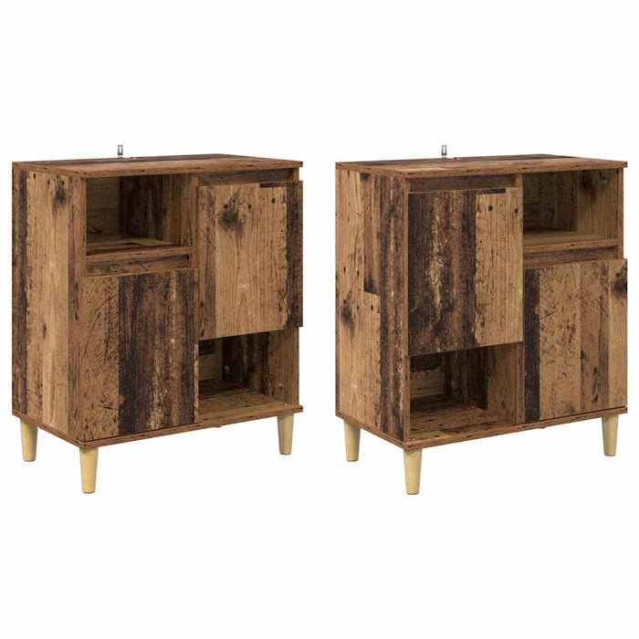 Bufeturi 2 pcs Lemn Vechi 60 x 35 x 70 cm Lemn compozit - WALTI WALTI