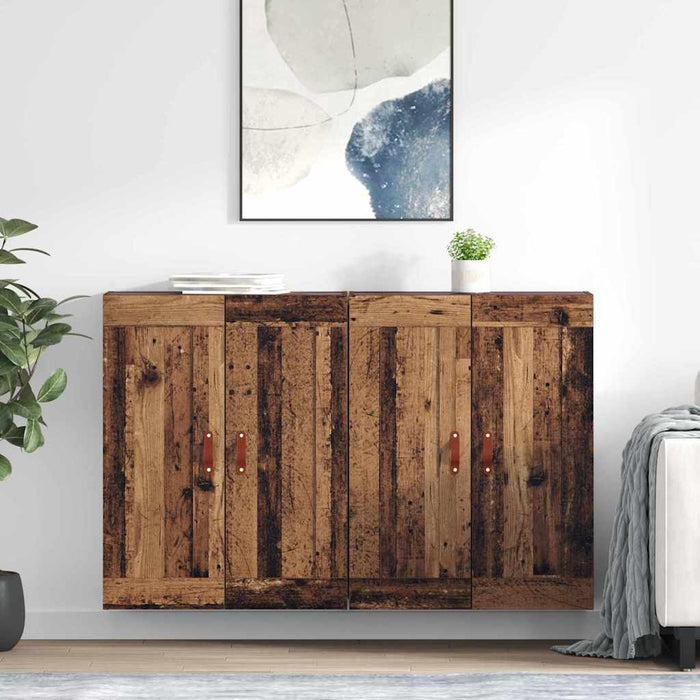 Cabinet suspendat Pe perete 2 pcs Lemn vechi 69,5 x 34 x 90 cm - WALTI WALTI