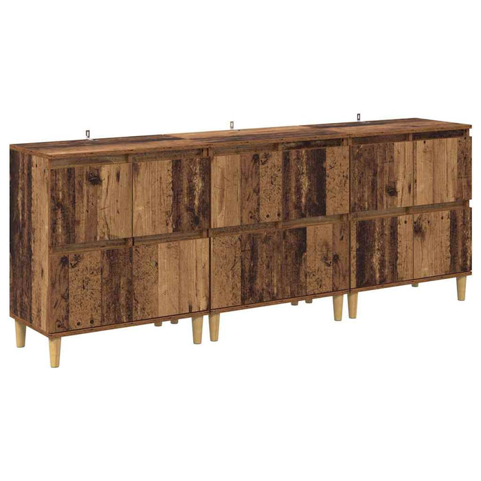 Bufeturi 3 pcs Lemn Vechi 60 x 35 x 70 cm Lemn compozit - WALTI WALTI