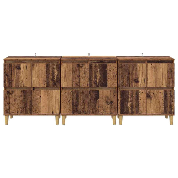 Bufeturi 3 pcs Lemn Vechi 60 x 35 x 70 cm Lemn compozit - WALTI WALTI