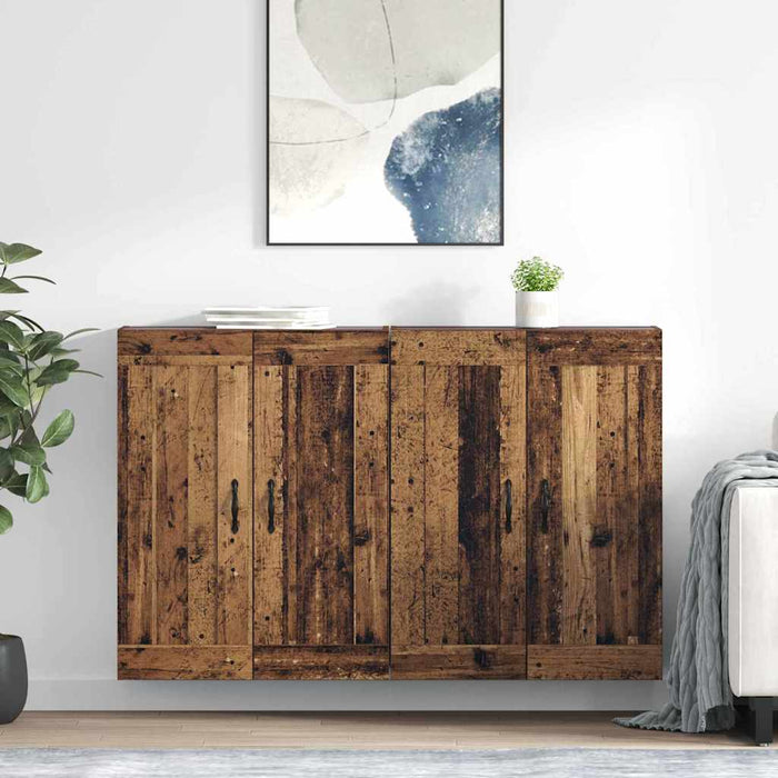 Cabinet suspendat Pe perete 2 pcs Lemn vechi 69,5 x 34 x 90 cm - WALTI WALTI