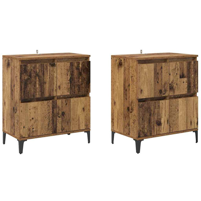 Bufeturi 2 pcs Lemn Vechi 60 x 35 x 70 cm Lemn compozit - WALTI WALTI