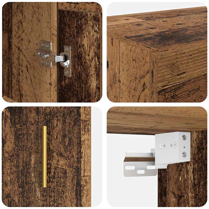 Cabinet suspendat Pe perete 2 pcs Lemn vechi 69,5 x 34 x 90 cm - WALTI WALTI