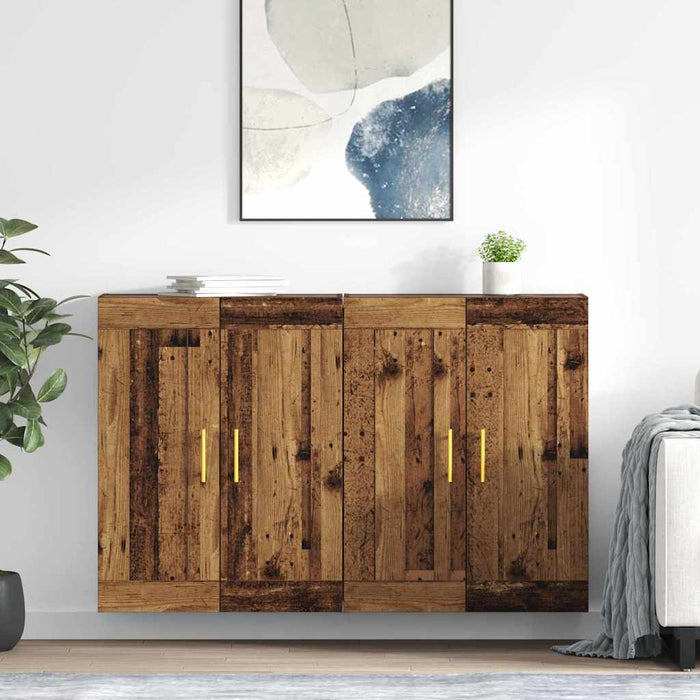 Cabinet suspendat Pe perete 2 pcs Lemn vechi 69,5 x 34 x 90 cm - WALTI WALTI