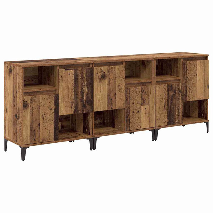 Bufeturi 3 pcs Lemn Vechi 60 x 35 x 70 cm Lemn compozit - WALTI WALTI
