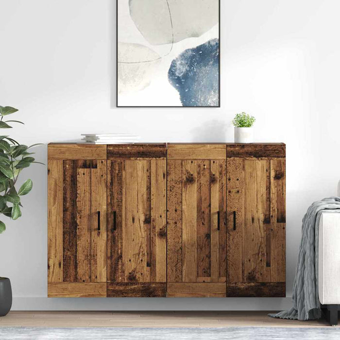 Cabinet suspendat Pe perete 2 pcs Lemn vechi 69,5 x 34 x 90 cm - WALTI WALTI