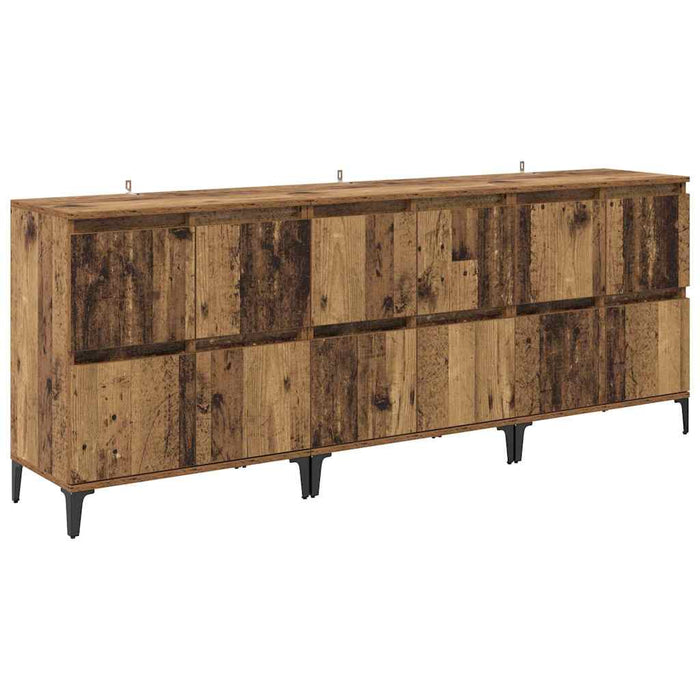 Bufeturi 3 pcs Lemn Vechi 60 x 35 x 70 cm Lemn compozit - WALTI WALTI