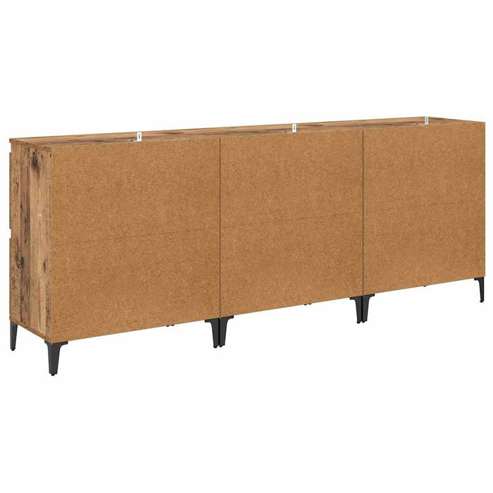 Bufeturi 3 pcs Lemn Vechi 60 x 35 x 70 cm Lemn compozit - WALTI WALTI