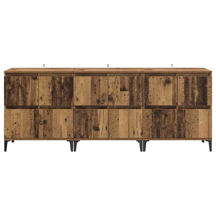 Bufeturi 3 pcs Lemn Vechi 60 x 35 x 70 cm Lemn compozit - WALTI WALTI