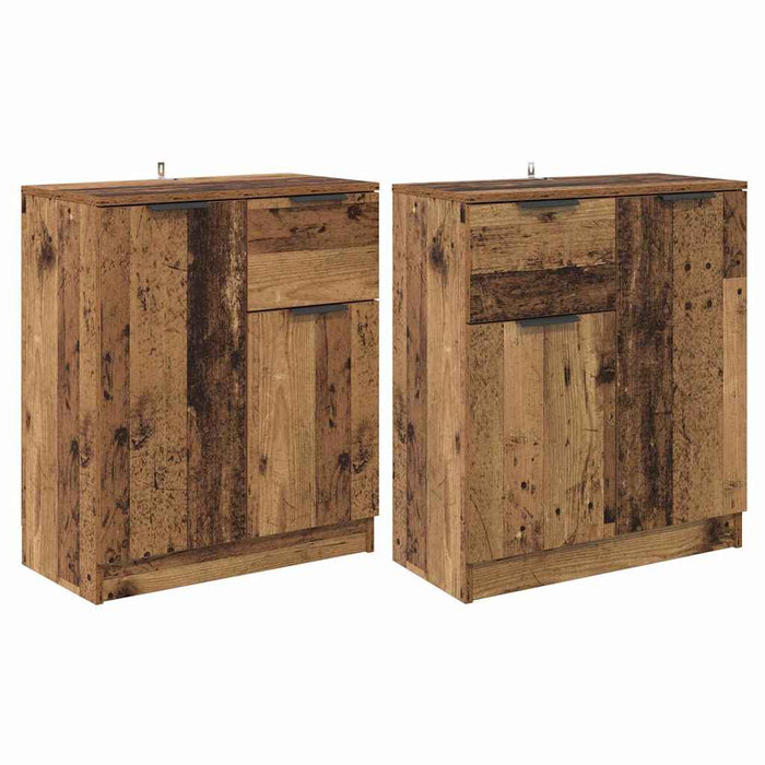 Bufeturi 2 pcs Lemn Vechi 60 x 30 x 70 cm Lemn compozit - WALTI WALTI