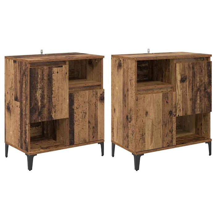 Bufeturi 2 pcs Lemn Vechi 60 x 35 x 70 cm Lemn compozit - WALTI WALTI