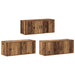 Set Dulap TV montat pe perete Pe perete 3 pcs Lemn Vechi - WALTI WALTI