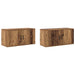 Set Dulap TV montat pe perete Pe perete 2 pcs Lemn Vechi - WALTI WALTI