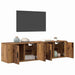 Set Dulap TV montat pe perete Pe perete 2 pcs Lemn Vechi - WALTI WALTI