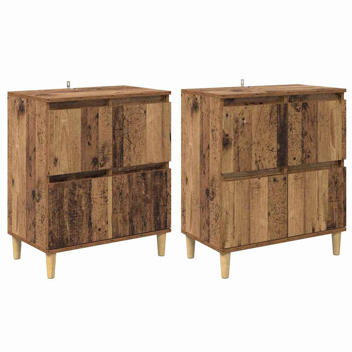 Bufeturi 2 pcs Lemn Vechi 60 x 35 x 70 cm Lemn compozit - WALTI WALTI