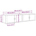 Set Dulap TV montat pe perete Pe perete 2 pcs Lemn Vechi - WALTI WALTI