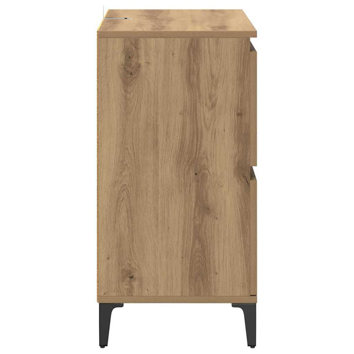 Bufeturi 2 pcs Stejar Artizanal 60 x 35 x 70 cm Lemn compozit - WALTI WALTI