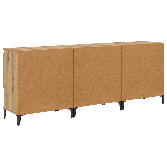 Bufeturi 3 pcs Stejar Artizanal 60 x 35 x 70 cm Lemn compozit - WALTI WALTI